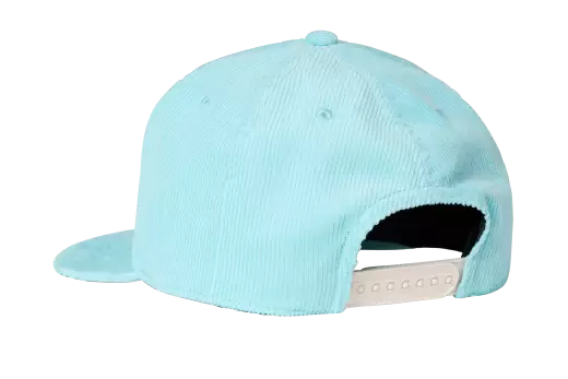 Script Logo Corduroy Snapback Hat - Turquoise
