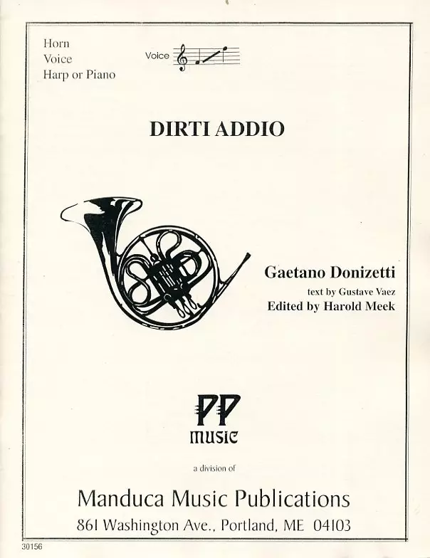 Dirti Addio - Donizetti/Meek - Voice/Horn/Piano - Book