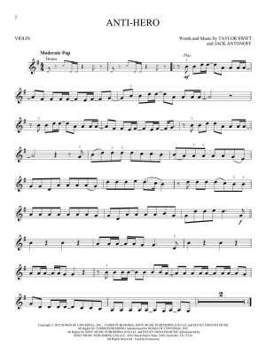 Taylor Swift--Selections from Midnights & The Tortured Poets Department: Instrumental Play-Along - Violin - Book/Audio Online