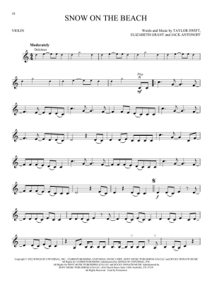 Taylor Swift--Selections from Midnights & The Tortured Poets Department: Instrumental Play-Along - Violin - Book/Audio Online