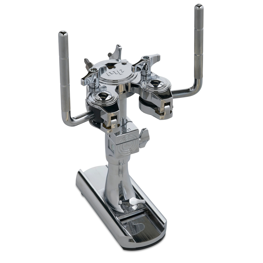 Double Tom Holder, Bass Drum Mounted with Slide Track - Chrome