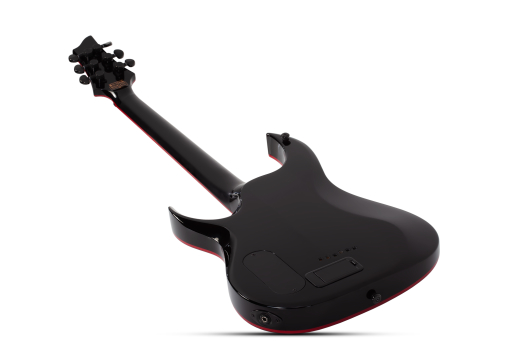 エレキギター ブラック/レッド メイソン ギター ブラックとレッドの6弦ストライプエレキギター、初心者向け