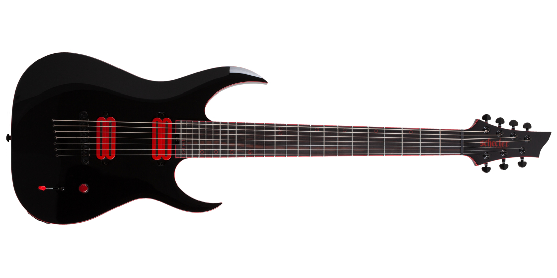 Sunset-7 Red Dawn 7-String Baritone Electric Guitar - Gloss Black