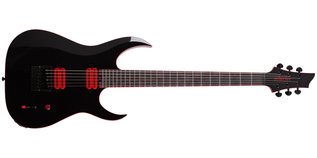 Sunset-6 ET EX Red Dawn Baritone Electric Guitar - Black Gloss