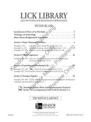 Lick Library: Jazz Patterns for Beginning Improvisers - Blair - Trumpet/Clarinet - Book/Audio