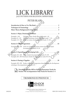 Lick Library: Jazz Patterns for Beginning Improvisers - Blair - Trombone/Euphonium - Book/Audio