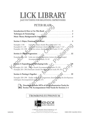 Lick Library: Jazz Patterns for Beginning Improvisers - Blair - Trombone/Euphonium - Book/Audio