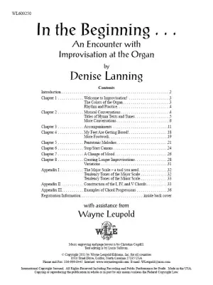 In the Beginning... An Encounter with Improvisation at the Organ - Lanning - Organ - Book