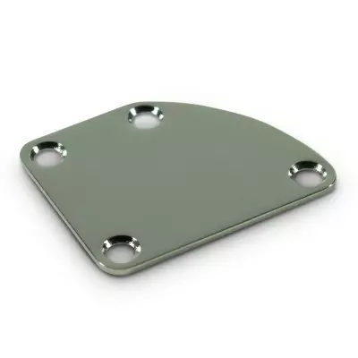 WD Music - 4 Hole Neck Plate with Rounded Corner - Chrome