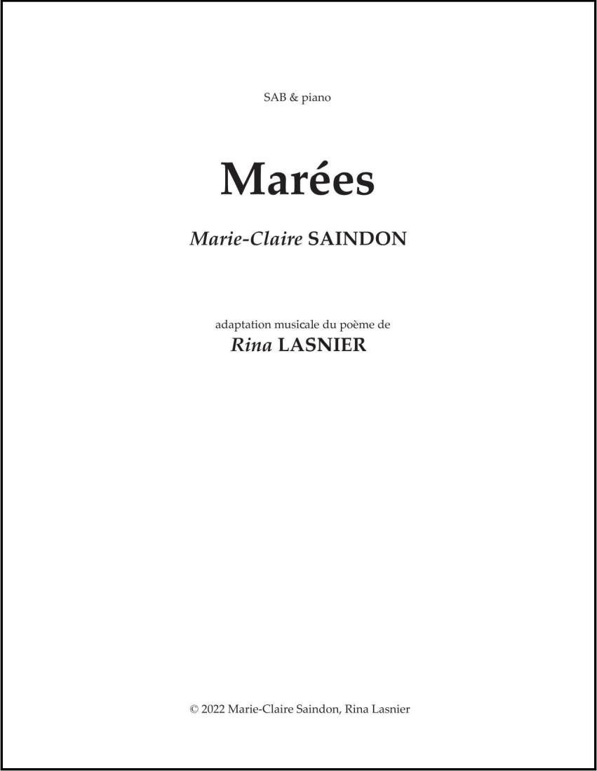 Marees - Lasnier/Saindon - SAB