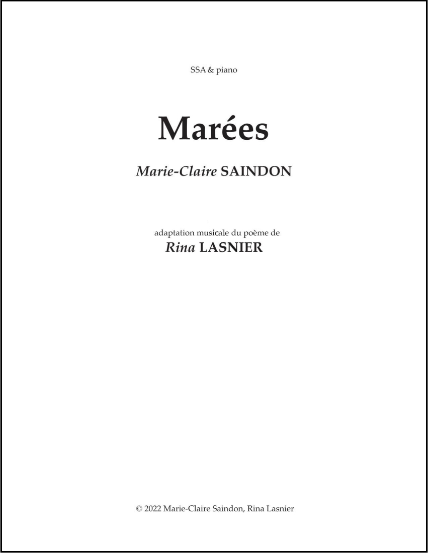 Marees - Lasnier/Saindon - SSA