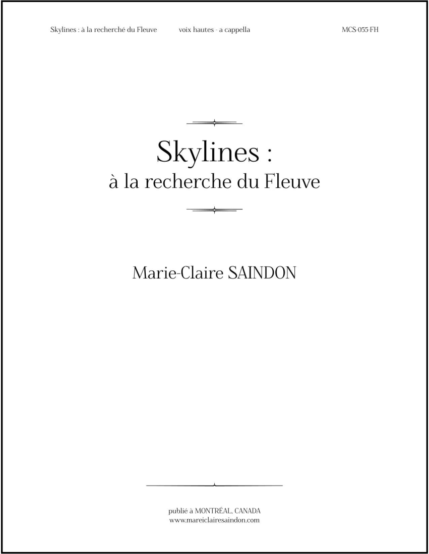 Skylines: a la recherche du Fleuve - Saindon - SSAA