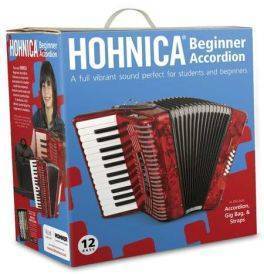 Hohnica 1303 Piano Accordion - 26 Keys/12 Bass - Red