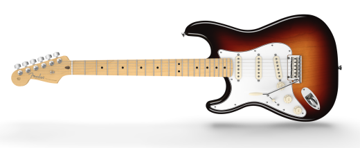 American Standard Lefthanded Stratocaster - Maple Fingerboard - 3 Colour Sunburst