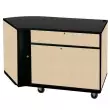Wenger - Left-Curved Rehearsal Resource Center with Upper Security Doors - Wenger Maple