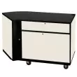 Wenger - Left-Curved Rehearsal Resource Center with Upper Security Doors - Oyster