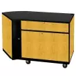 Wenger - Left-Curved Rehearsal Resource Center with Upper Security Doors - Solar Oak