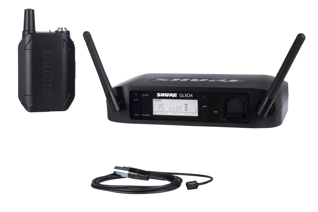 Shure GLXD14 Digital Wireless Lavalier System W/WL93 Omni Lavalier Mic