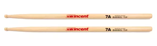 Wincent Drumsticks - Barrel Tip Hickory Drumsticks - 7A