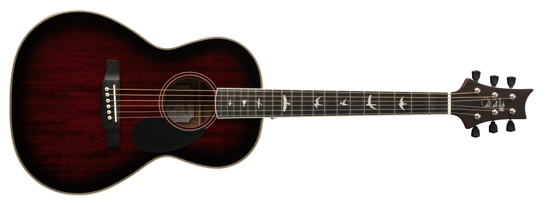 SE P20E Parlor Acoustic/Electric Guitar with Gigbag - Fire Red Burst