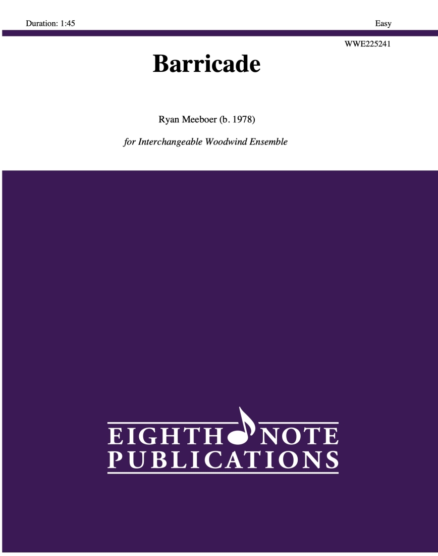 Barricade - Meeboer - Woodwind Ensemble - Score/Parts