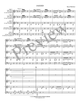 Jagged - Meeboer - Woodwind Ensemble - Score/Parts