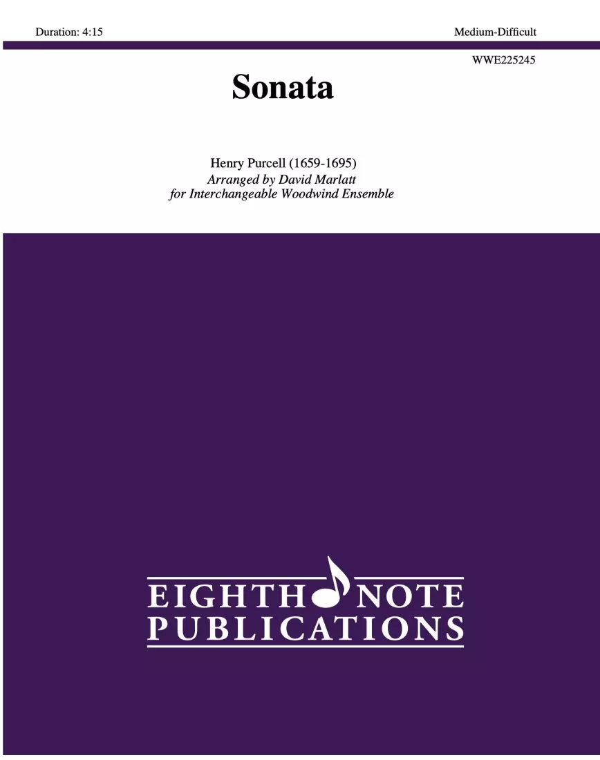 Sonata - Purcell/Marlatt - Woodwind Ensemble - Score/Parts