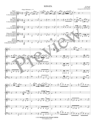 Sonata - Purcell/Marlatt - Woodwind Ensemble - Score/Parts