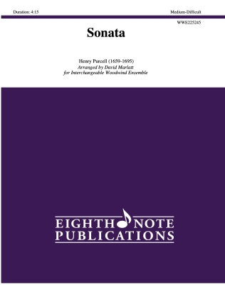 Eighth Note Publications - Sonata - Purcell/Marlatt - Woodwind Ensemble - Score/Parts