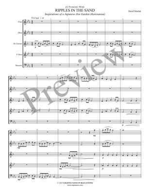 Ripples in the Sand-Inspiration of a Japanese Zen Garden - Marlatt - Woodwind Quintet - Score/Parts