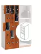 Wenger - UltraStor Cabinet with 9 Small Compartments, 1 Large Compartment and Grille Doors - Cherry