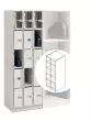 Wenger - UltraStor Cabinet with 10 Small Compartments and Grille Door - Oyster