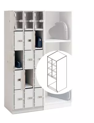 Wenger - UltraStor Cabinet with 6 Small Compartments, 1 Large Compartment and Grille Doors - Oyster