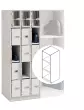Wenger - UltraStor Cabinet with 3 Large Compartments and Grille Door - Oyster