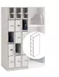 Wenger - UltraStor Cabinet with 5 Small Compartments and Grille Door - Oyster