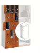 Wenger - UltraStor Cabinet with 6 Small Compartments, 3 Large Compartment and Grille Doors - Cherry
