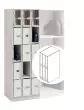 Wenger - UltraStor Cabinet with 6 Narrow Compartments and Grille Door - Oyster