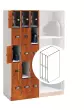 Wenger - UltraStor Cabinet with 6 Narrow Compartments and Grille Door - Cherry