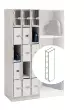 Wenger - UltraStor Cabinet with 5 Narrow Compartments and Grille Door - Oyster