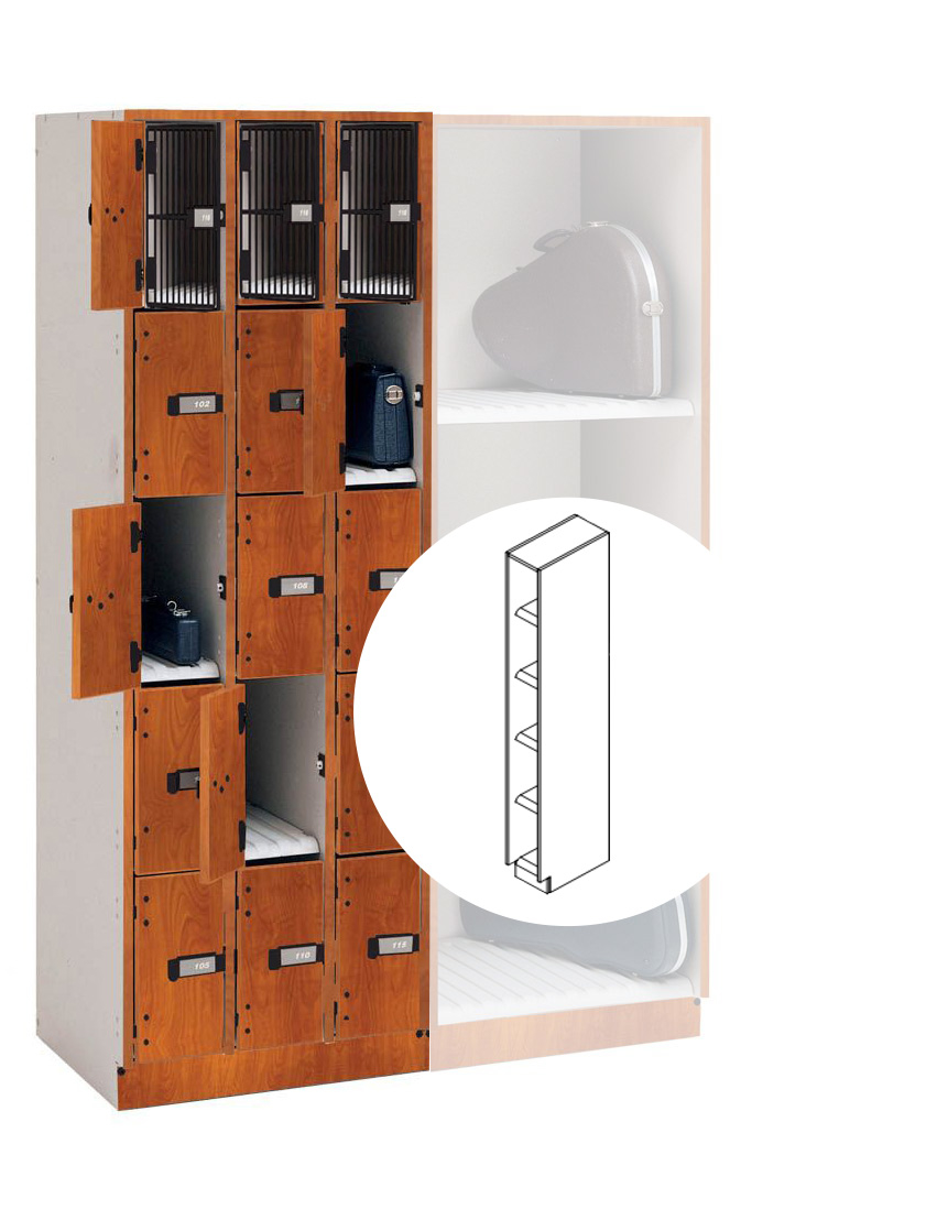 UltraStor Cabinet with 5 Narrow Compartments and Grille Door - Cherry