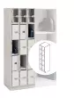 Wenger - UltraStor Cabinet with 10 Small Compartments and Grille Door - Oyster