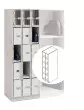 Wenger - UltraStor Cabinet with 10 Narrow Compartments and Grille Door - Oyster