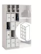 Wenger - UltraStor Cabinet with 12 Compartments and Grille Door - Oyster