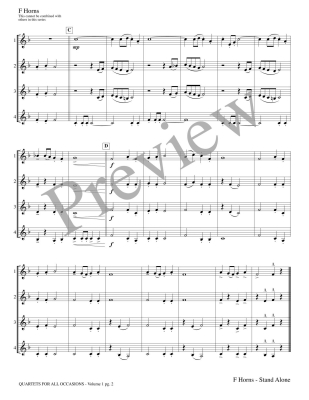 Quartets for All Occasions, Volume 1 - Meeboer - F Horns (Stand Alone Version) - Book