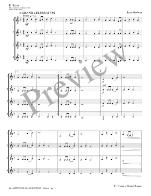 Quartets for All Occasions, Volume 1 - Meeboer - F Horns (Stand Alone Version) - Book