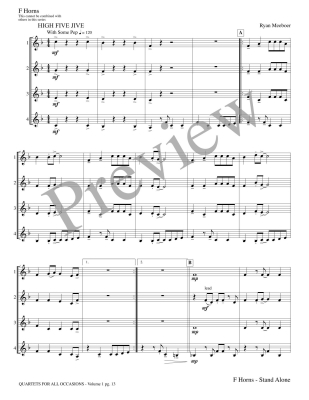 Quartets for All Occasions, Volume 1 - Meeboer - F Horns (Stand Alone Version) - Book