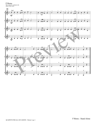 Quartets for All Occasions, Volume 1 - Meeboer - F Horns (Stand Alone Version) - Book