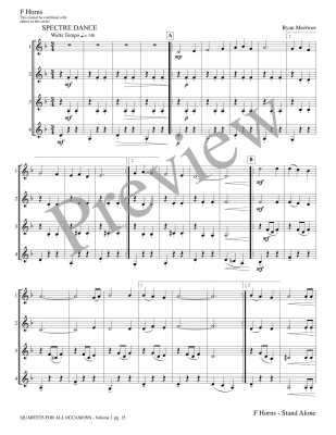 Quartets for All Occasions, Volume 1 - Meeboer - F Horns (Stand Alone Version) - Book