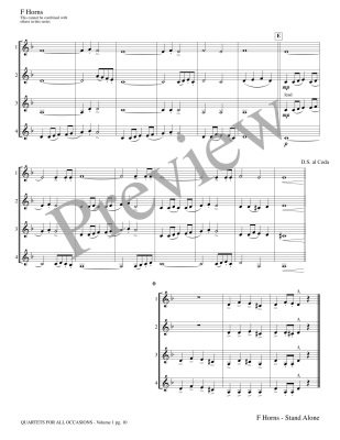 Quartets for All Occasions, Volume 1 - Meeboer - F Horns (Stand Alone Version) - Book