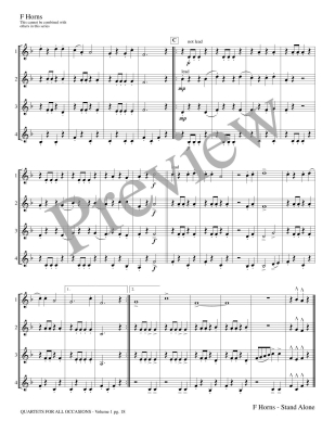 Quartets for All Occasions, Volume 1 - Meeboer - F Horns (Stand Alone Version) - Book